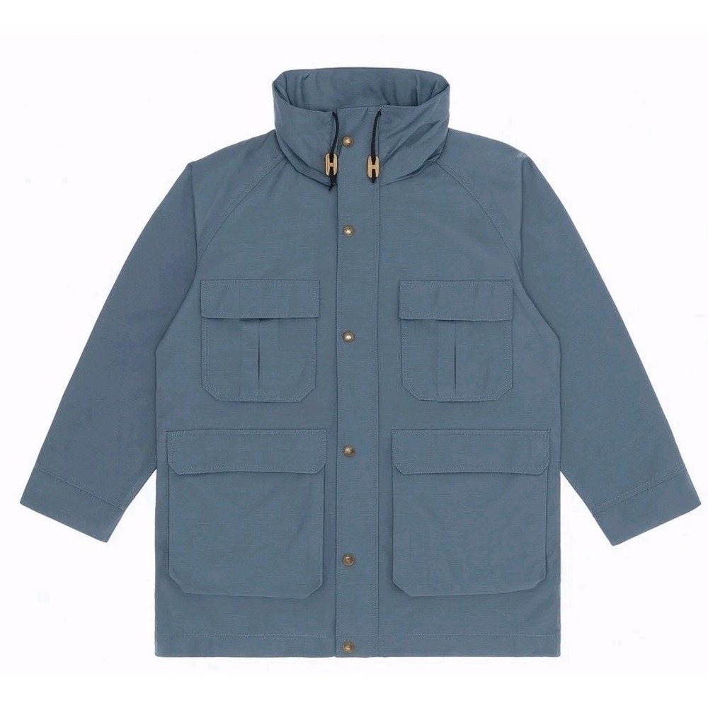 Vintage 70s 80s Woolrich Blue Anorak Jacket Mens Large Jumbo Back Pocket Ski